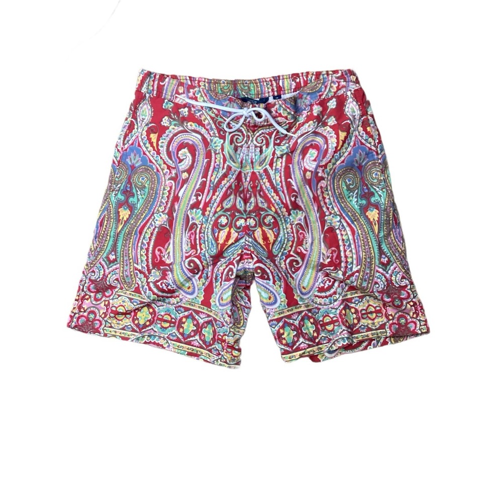 Polo Ralph Lauren Lined Swim Shorts Men Medium Multicolored Paisley Print Trunk